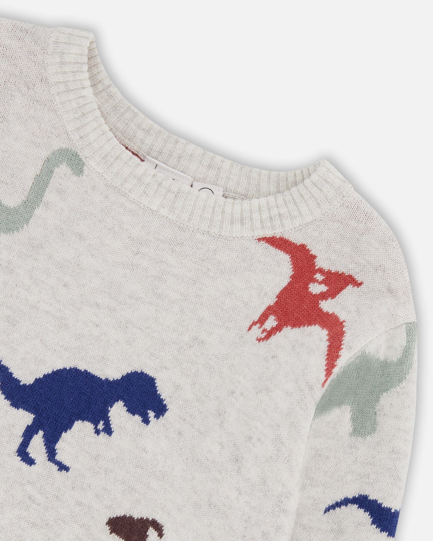 deux par deux Intarsia Sweater w/ Dinosaurs - 3T
