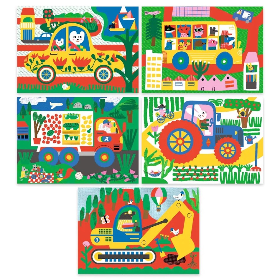 Djeco Learning about Vehicles Scratch Cards Activity