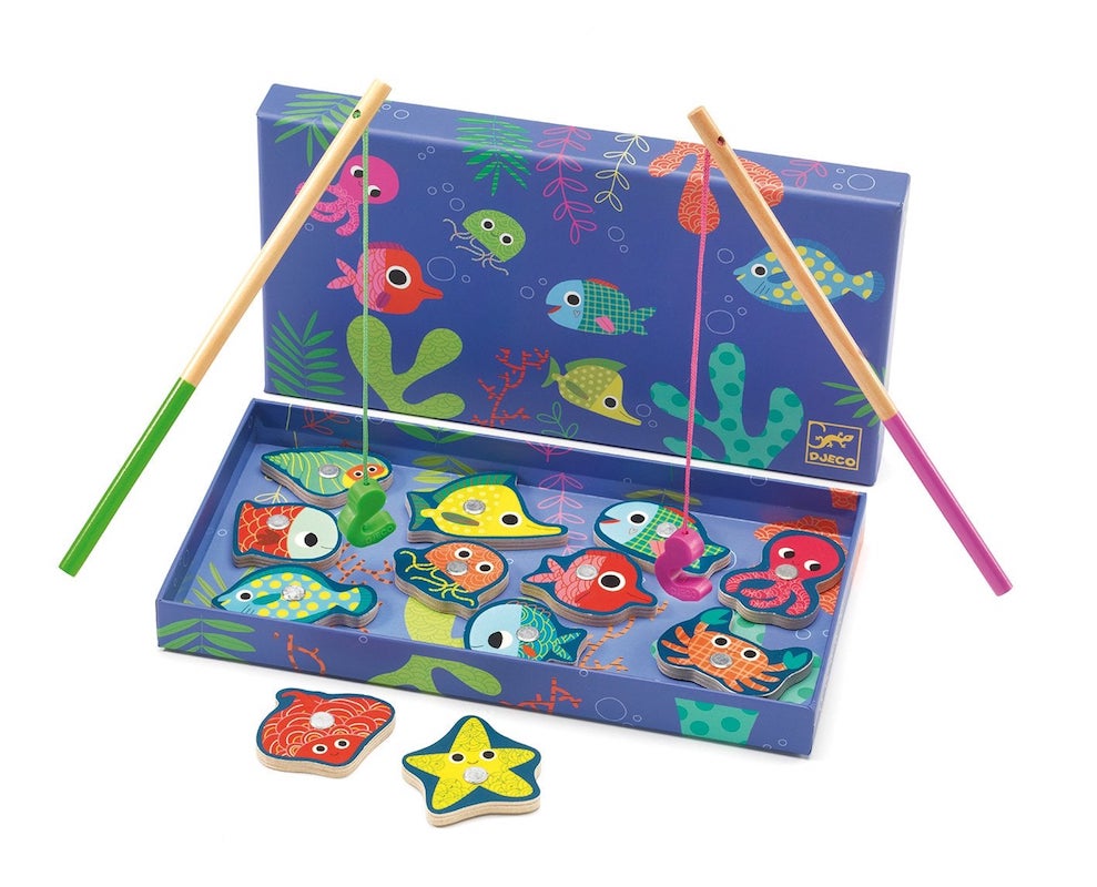 Djeco Colour Wooden Magnetic Fishing Game