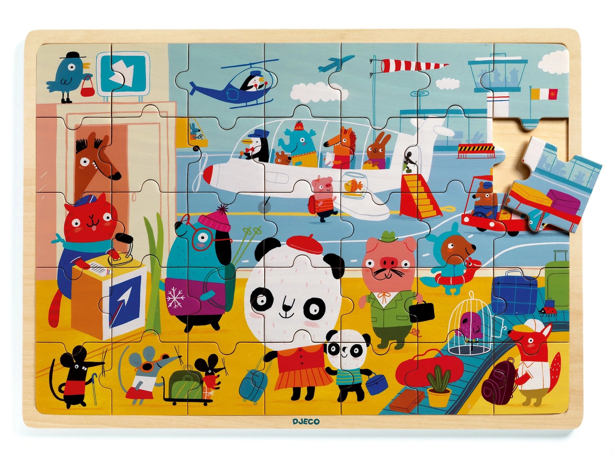 Djeco Puzzlo Airport 35pc Wooden Jigsaw Puzzle