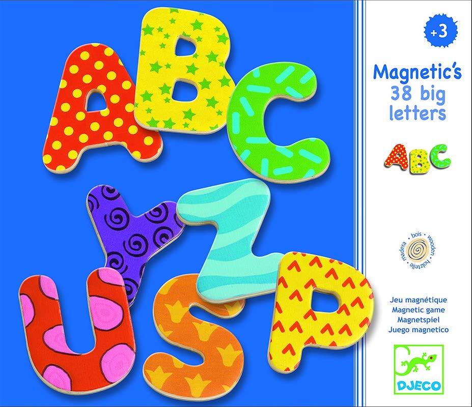 Djeco 38 Big Letters Alphabet Wooden Magnets