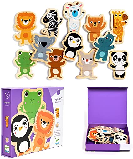 Djeco Coucou Animal Mix & Match Wooden Animal Magnets