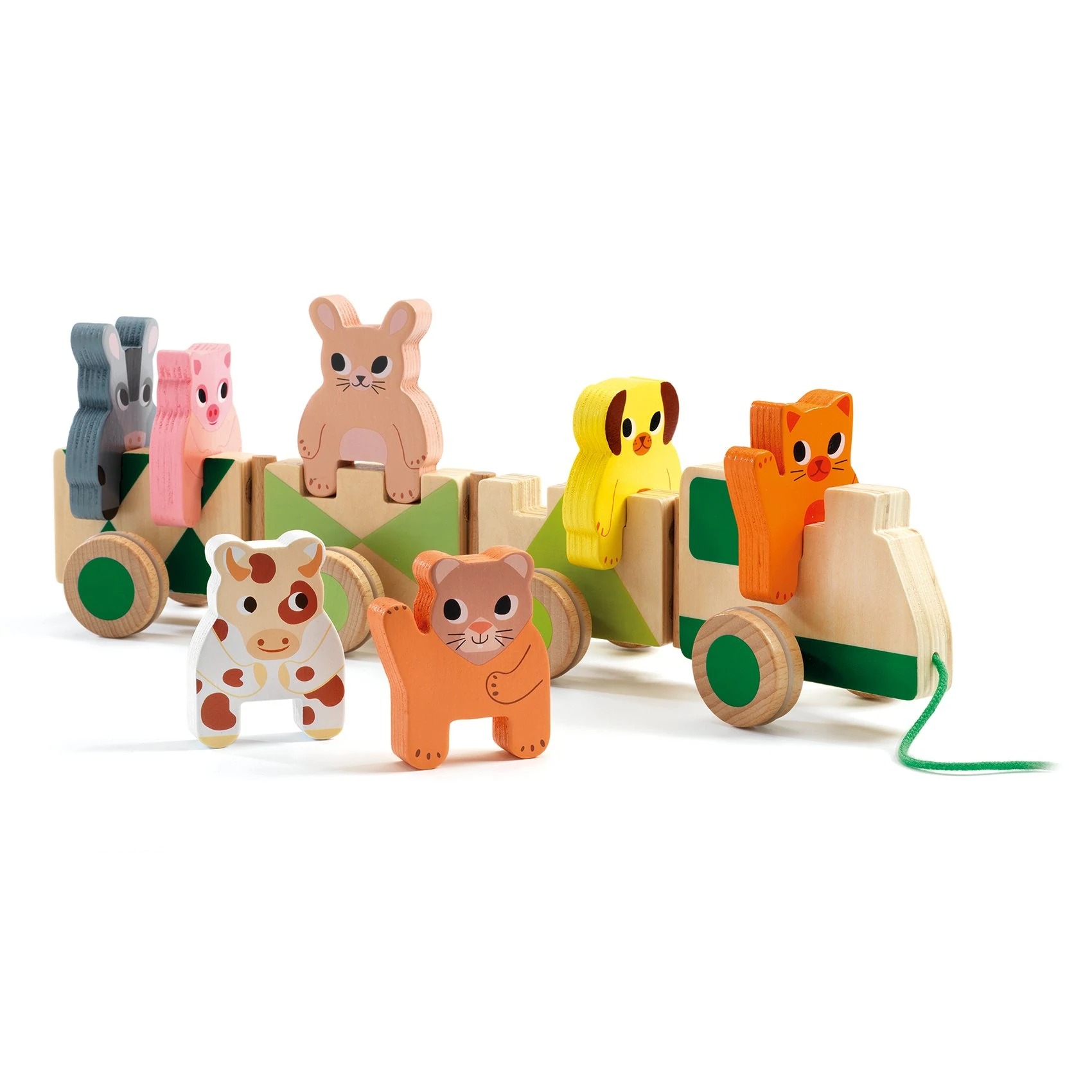 Djeco Trainimo Farm Wooden Pull-Along Activity Toy