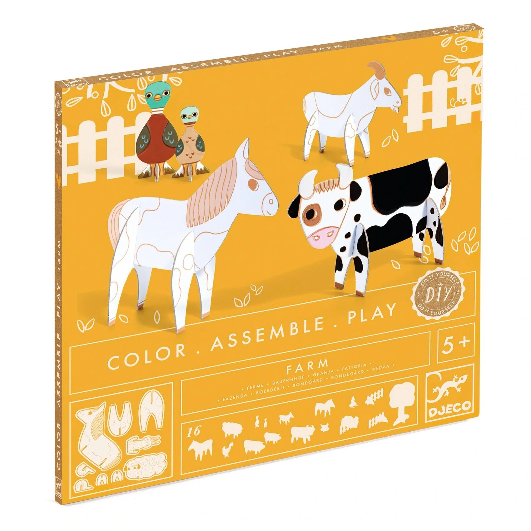 Djeco Farm DIY Color Assemble Play Craft Kit