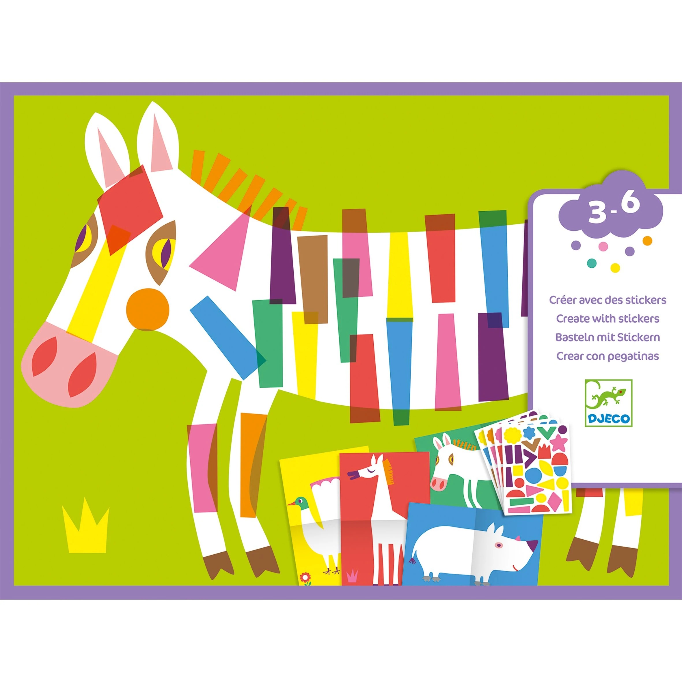 Djeco Large Animals Sticker Collage Activity - Destination Baby & Kids