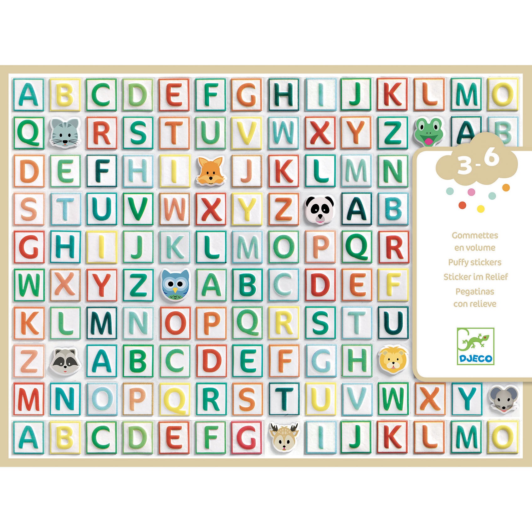 Djeco Puffy Alphabet Block Stickers