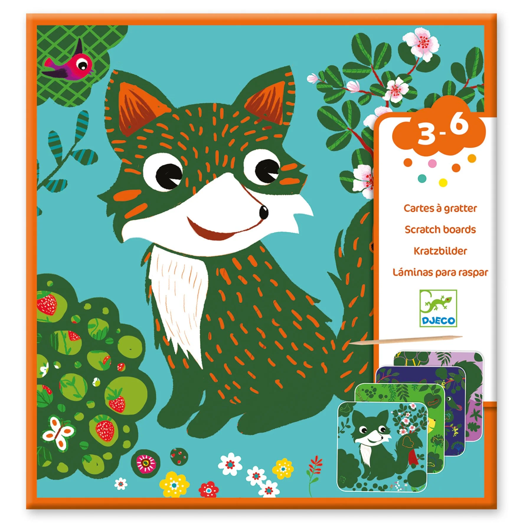 Djeco Country Creatures Scratch Card Activity Set
