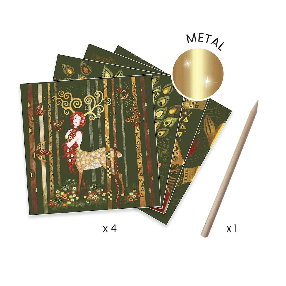 Djeco Golden Goddesses Inspired by Klimt Scratch Boards Kit