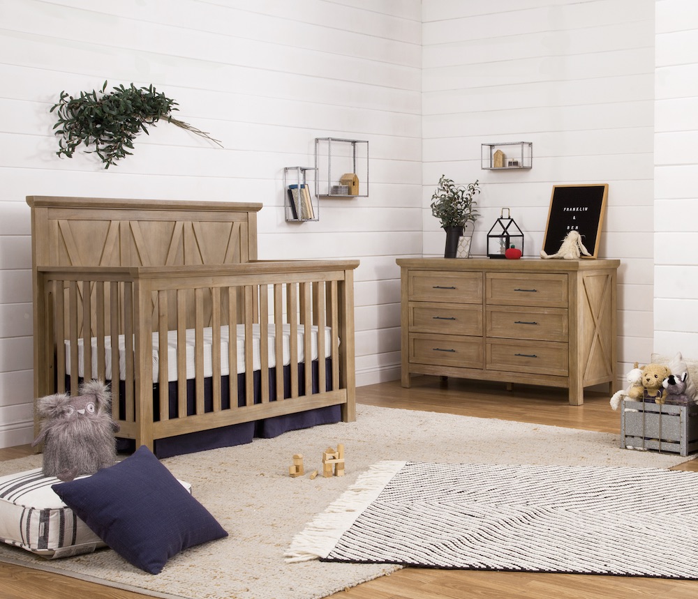 Franklin and Ben Emory Crib and Dresser - Driftwood