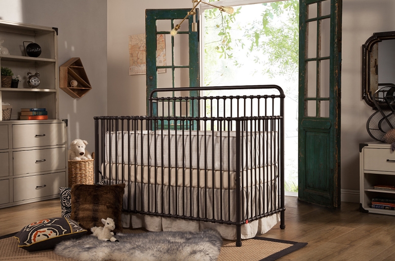 Franklin & Ben Winston Metal Convertible Crib, Vintage Iron