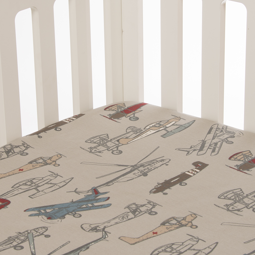 Glenna Jean Fly By Airplane Fitted Crib Sheet