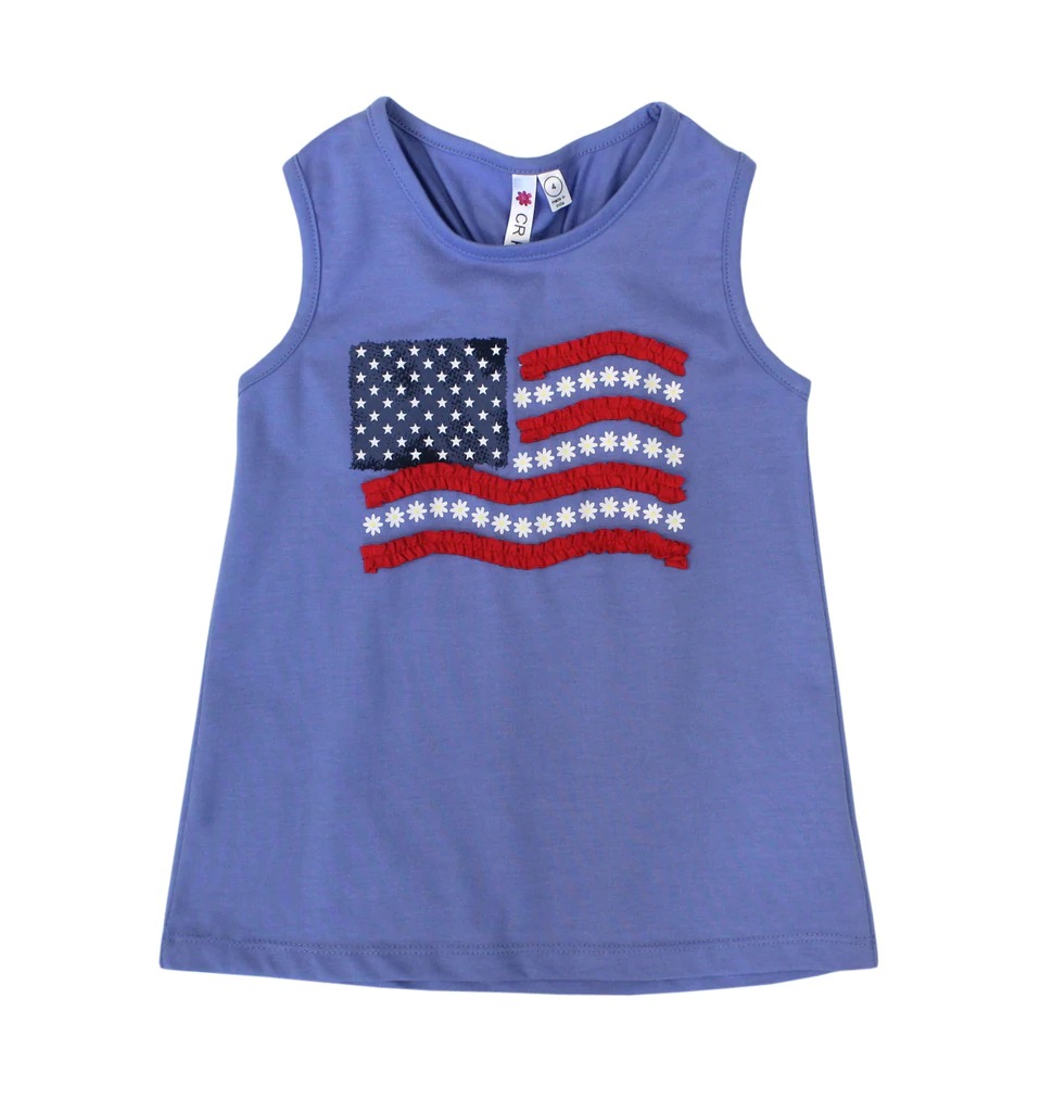 CR Kids American Flag Tunic Top in Blue - 24 Months