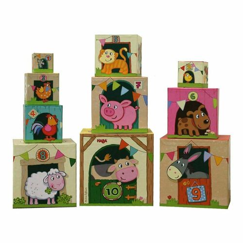 HABA On The Farm Stacking Cubes Toy