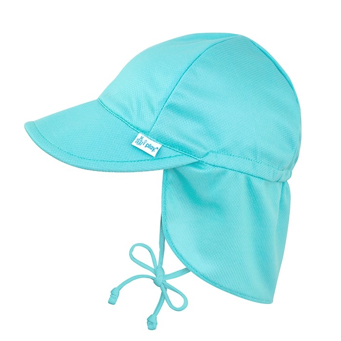 i Play Breathable Flap Sun Hat in Aqua - 2-4T