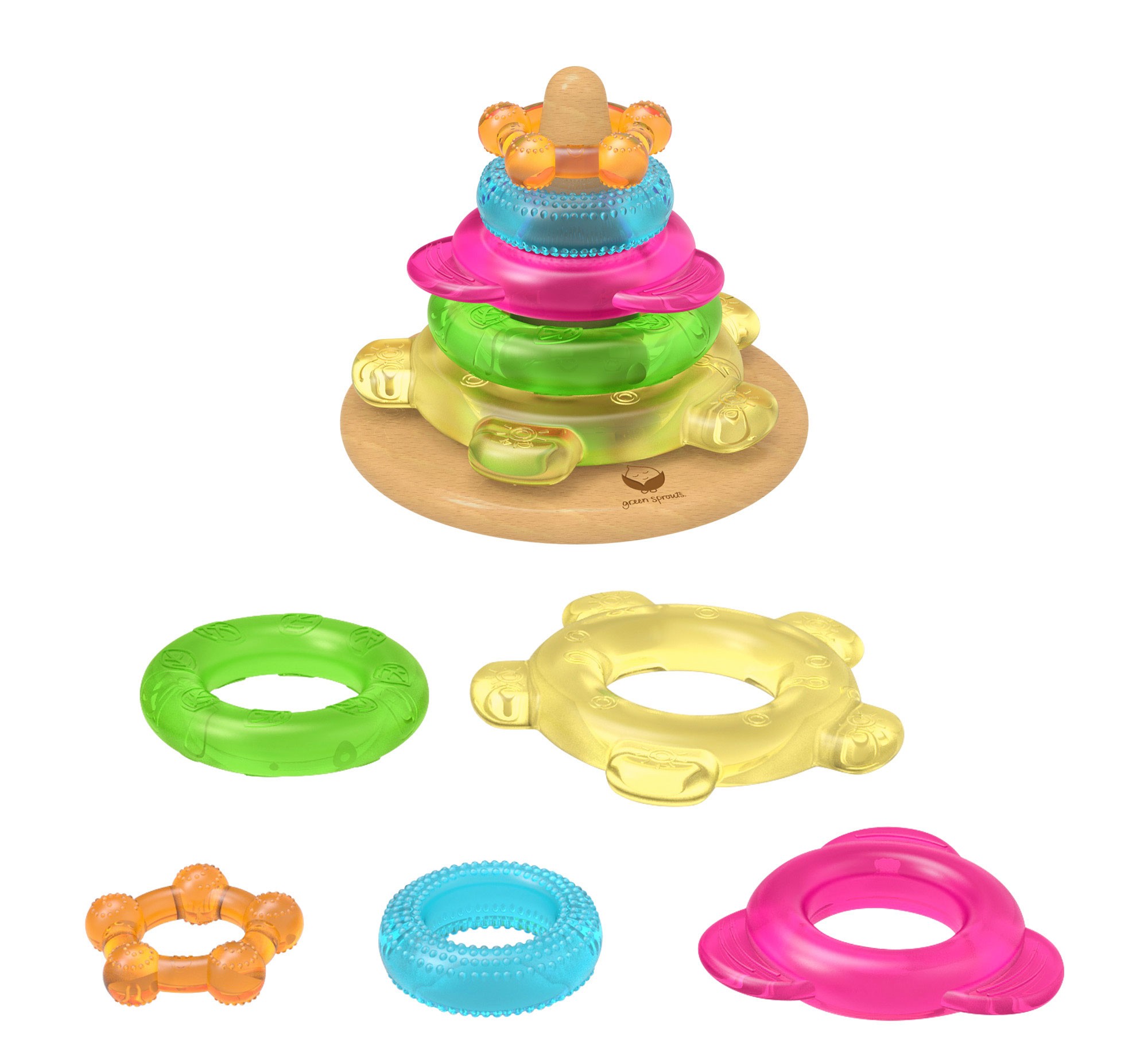 iPlay Green Sprouts Teether Tower Toy