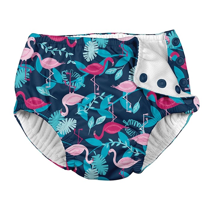 i Play Navy Flamingos Snap Reusable Swim Diaper - 12 Months