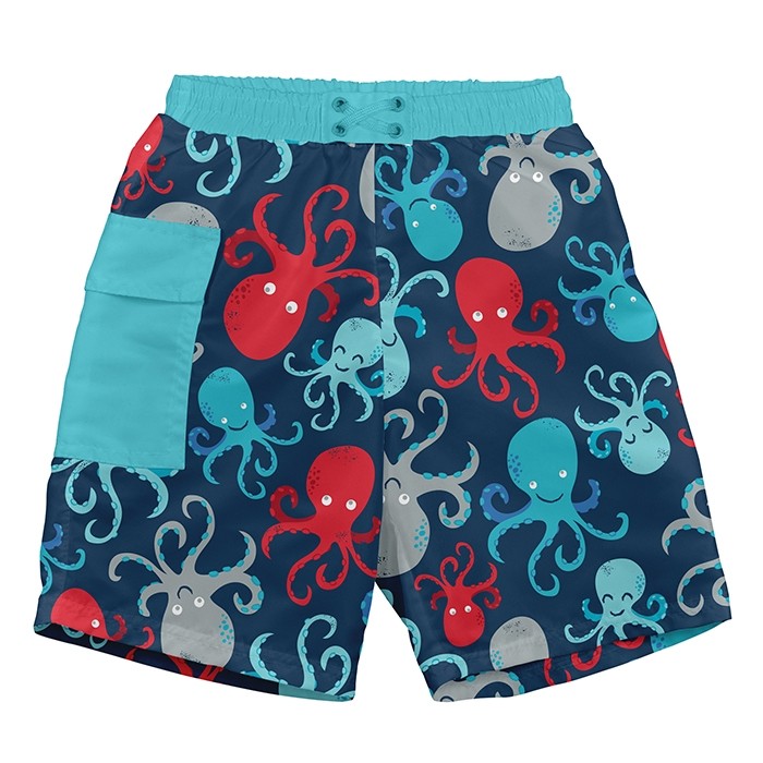 iPlay Navy Octopus Pocket Swim Trunks - 18 Months