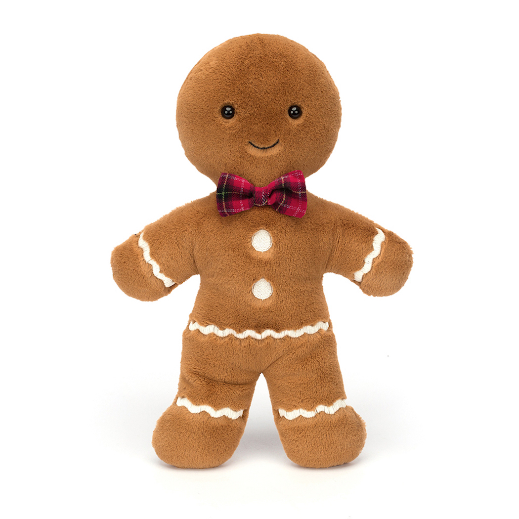 Jellycat Jolly Gingerbread Fred Large w/ Plaid Bowtie