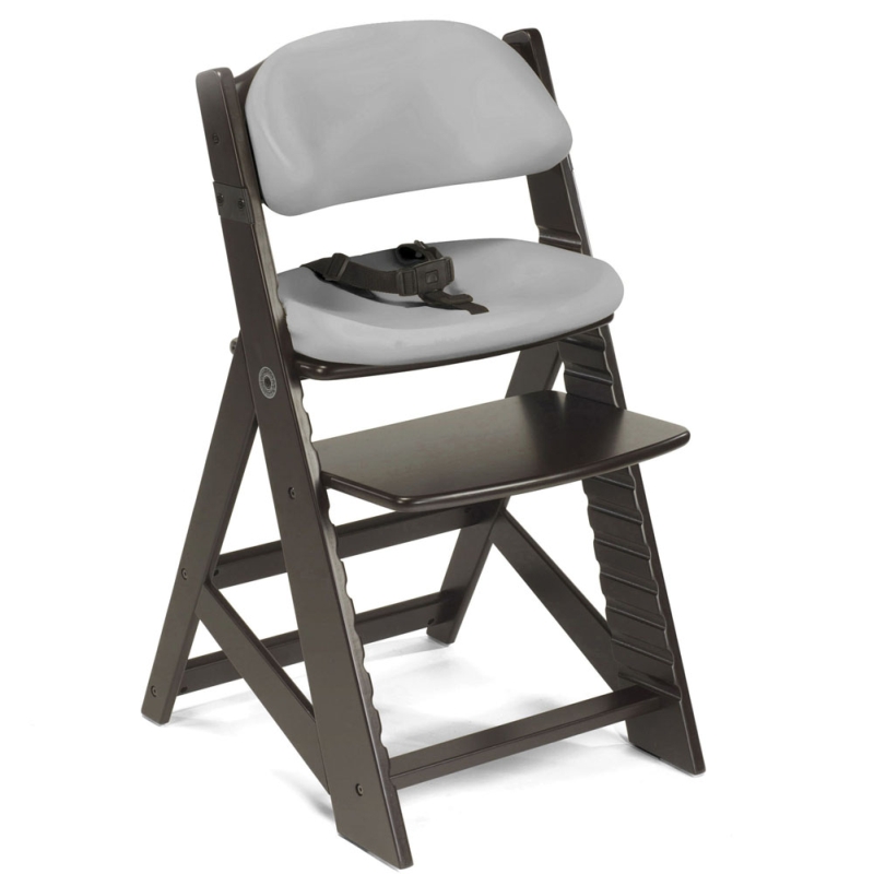 Keekaroo Height Right Kids Chair Espresso with Grey Cushion