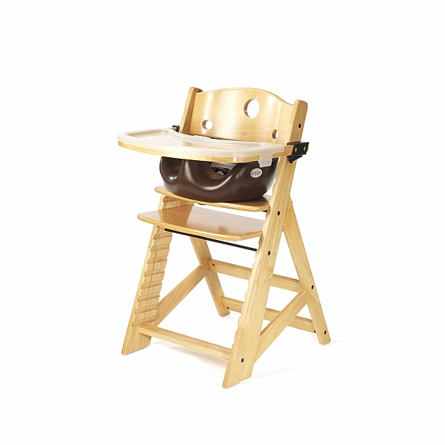 Keekaroo Height Right High Chair + Infant Insert + Tray Brown