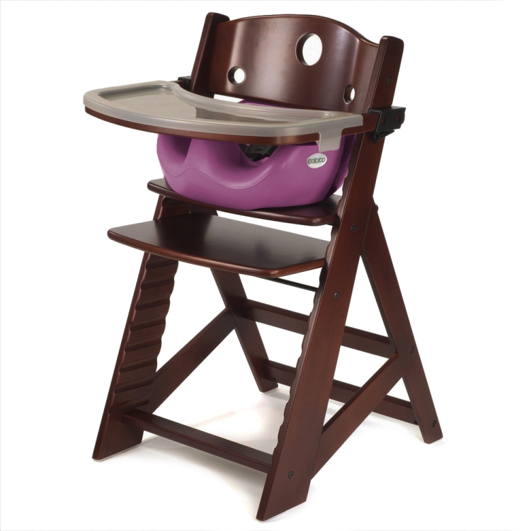Keekaroo Height Right Chair + Infant Insert Mahogany, Raspberry