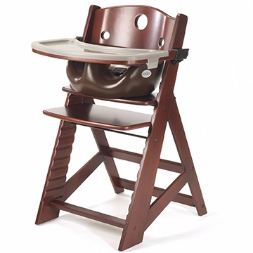 Keekaroo Height Right High Chair Mahogany + Infant Insert + Tray