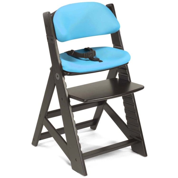 Keekaroo Height Right Chair, Comfort Cushion, Espresso / Aqua