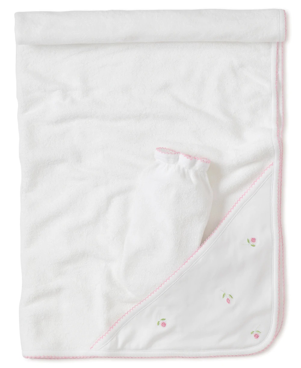 Kissy Kissy Garden Roses Hooded Towel with Mittens