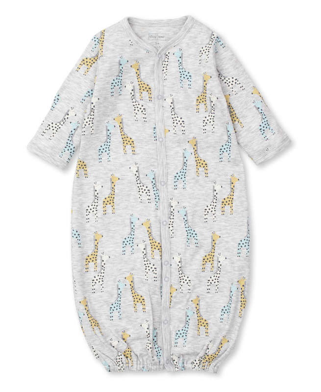 Kissy Kissy Giraffes Multi Blue Convertible Gown - Newborn