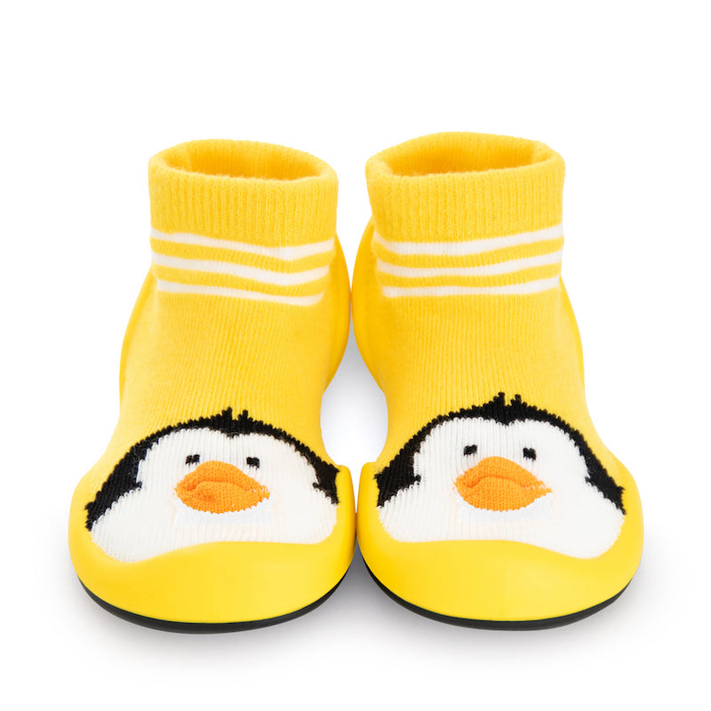 Komuello Yellow Penguin Sock Shoes - 6 ( 12-18 Months )