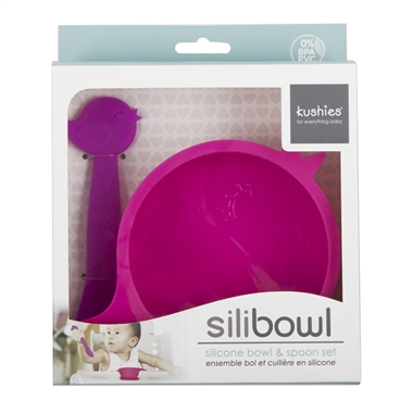 Kushies Silibowl Silicone Bowl & Spoon Set - Girl