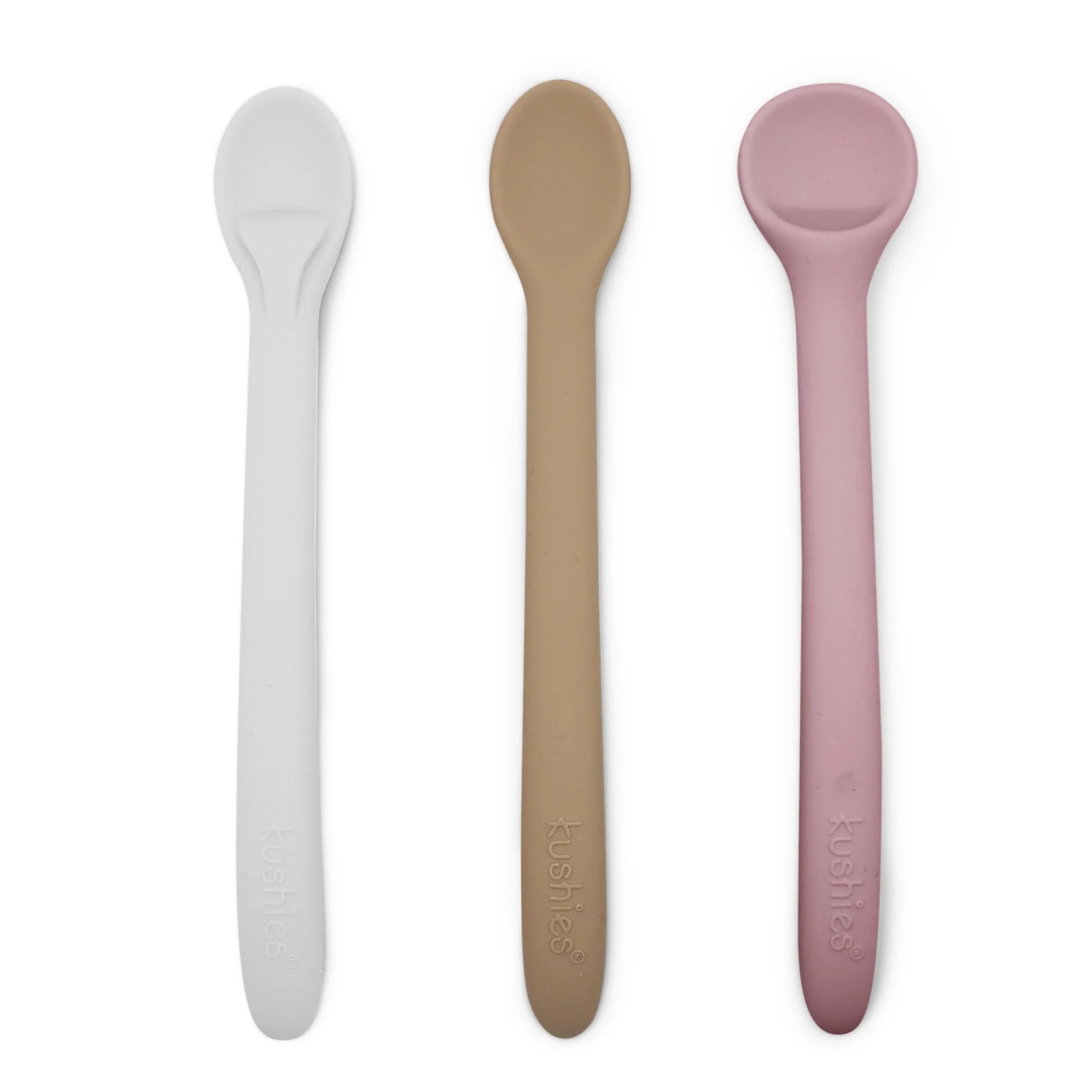 Kushies SiliStages Spoons 3 Pack - Blue/Seafoam/Gray