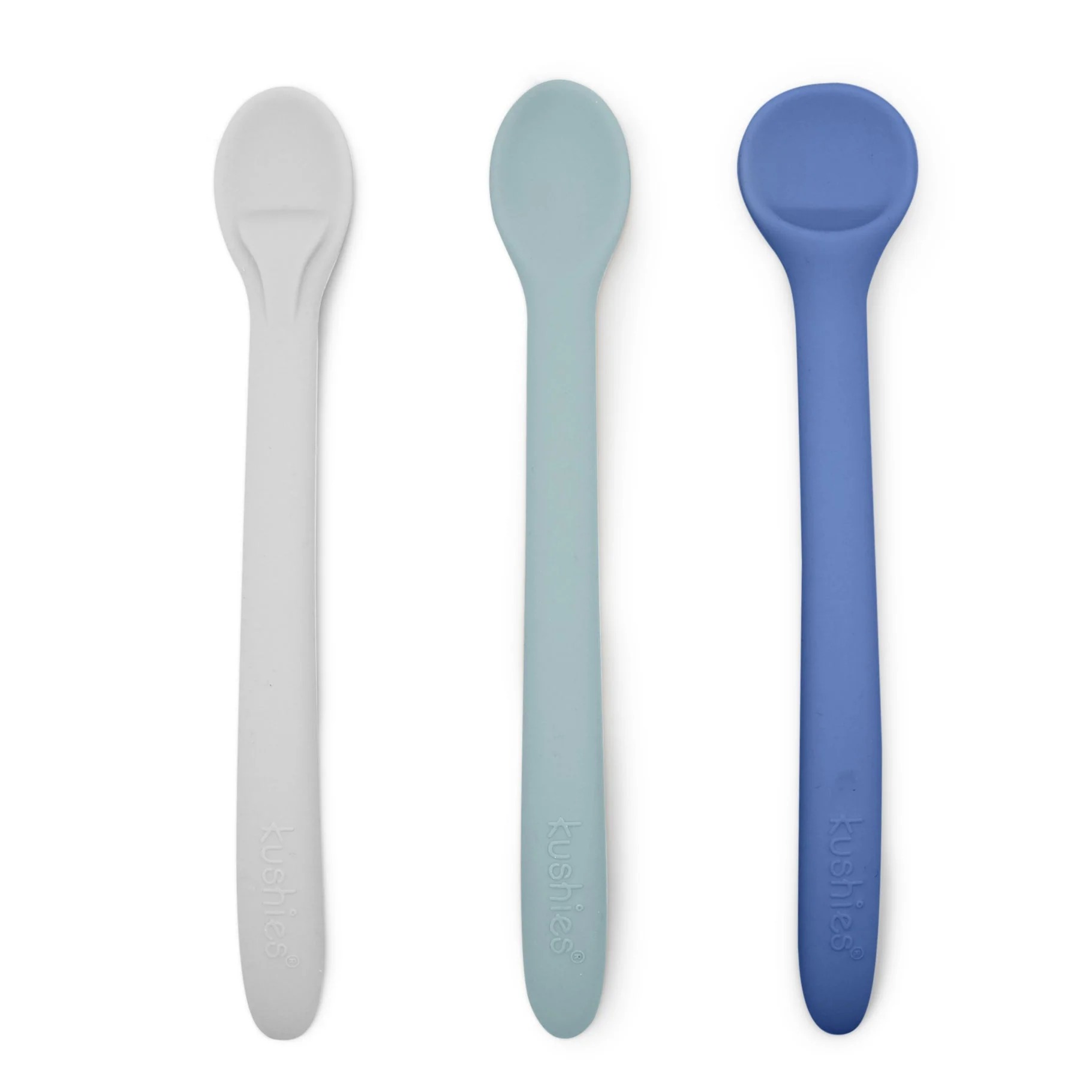 Kushies SiliStages Spoons 3 Pack - Rose/Gray/Almond