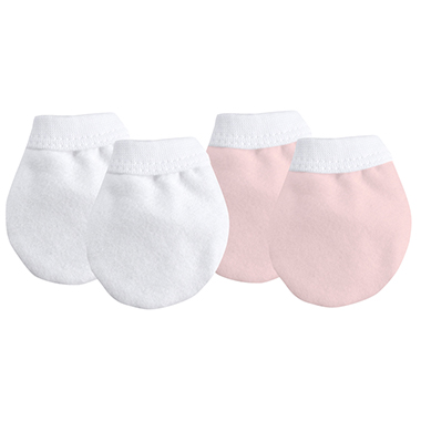 Kushies Organic Jersey Newborn Mittens in Pink
