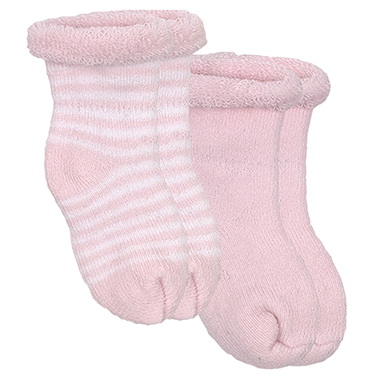 Kushies Newborn Terry Socks - Pink- 0-3 Months
