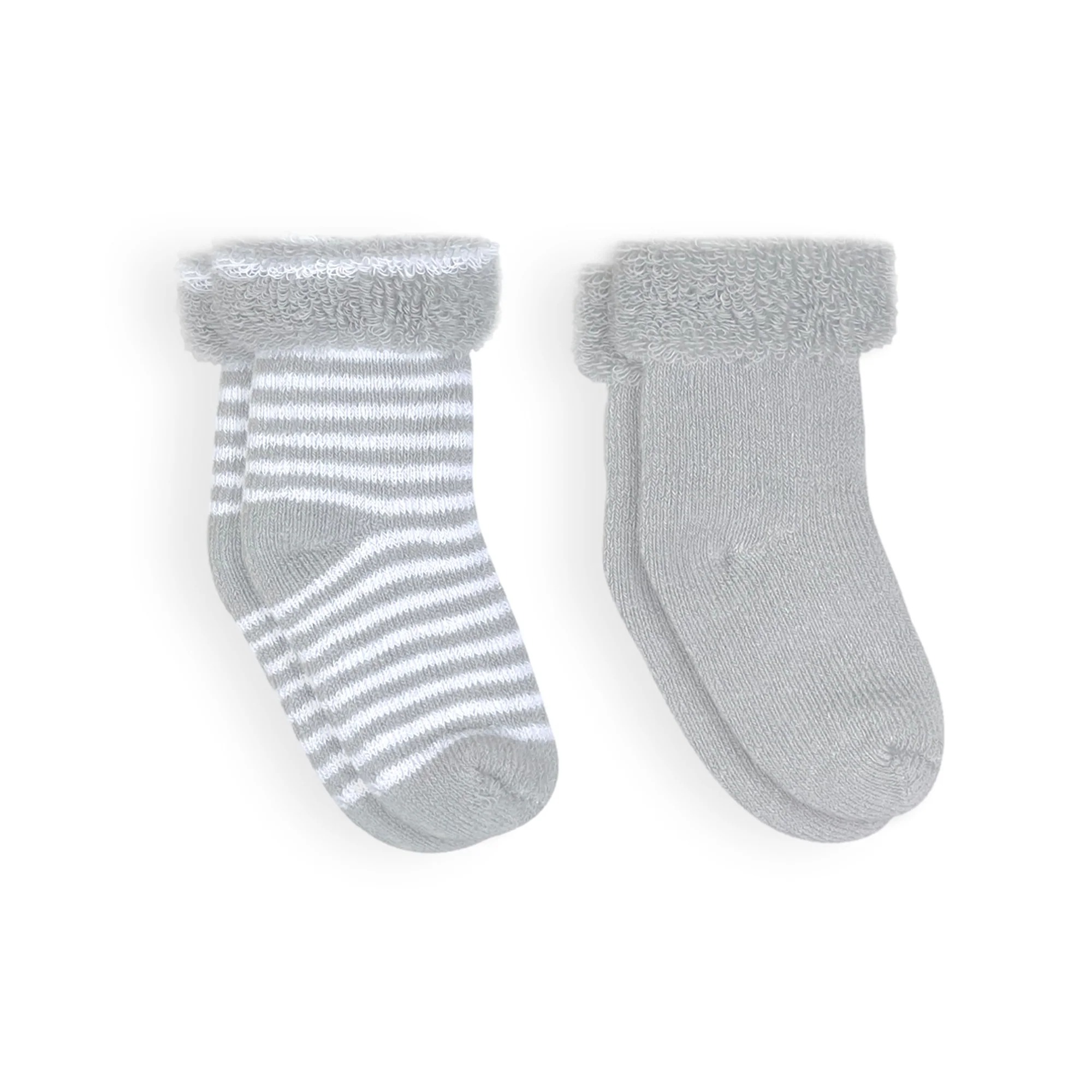 Kushies Terry Socks 2 Piece - Grey - 3-6 Months