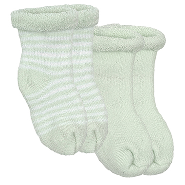 Kushies Terry Newborn Socks 2 Pack in Green