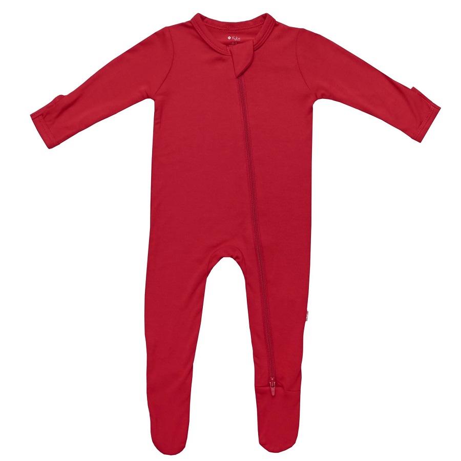 Kyte Baby Cardinal Zipper Footie - 3-6 Months