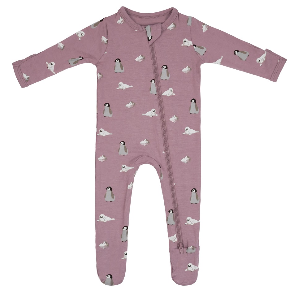 Kyte Baby Mulberry Antarctic Zippered Footie - 0-3 Months