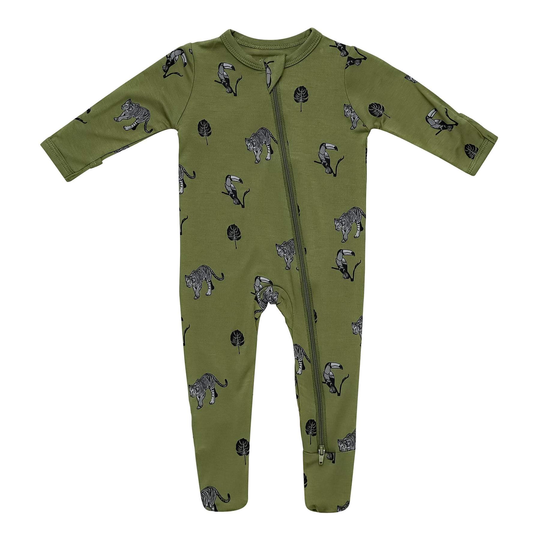 Kyte Baby Jungle Zippered Printed Footie - 0-3 Months