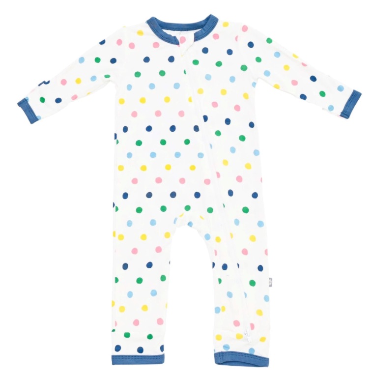 Kyte Baby Zippered Romper - Spring Polka Dots - 6-12 Months