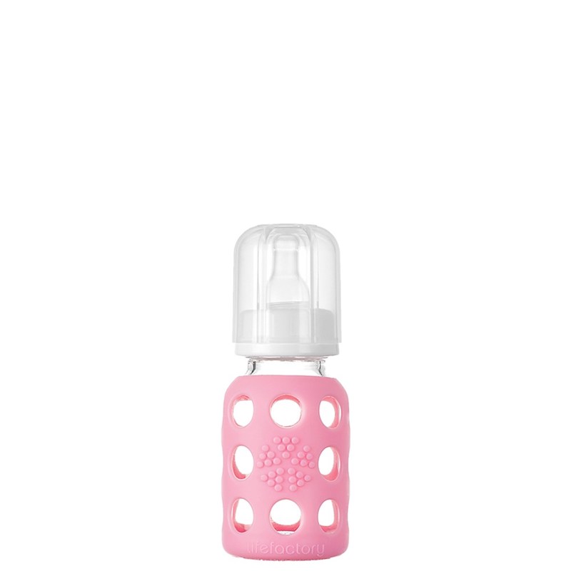 Lifefactory 4oz Glass Bottle - Pink