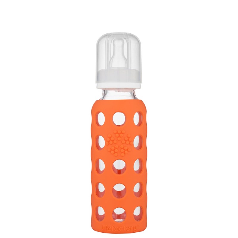 Lifefactory 9oz Glass Bottle - Papaya
