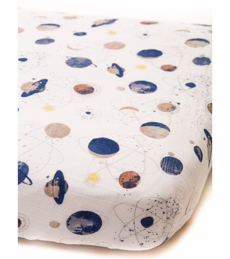 Little Unicorn Cotton Muslin Crib Sheet - Planetary