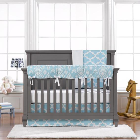 Crib Bedding Sets Bumperless, Blue And Gray Crib Bedding Sets