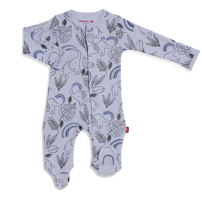 Magnetic Me Ellie Go Lucky Blue Organic footie - 0-3 Months