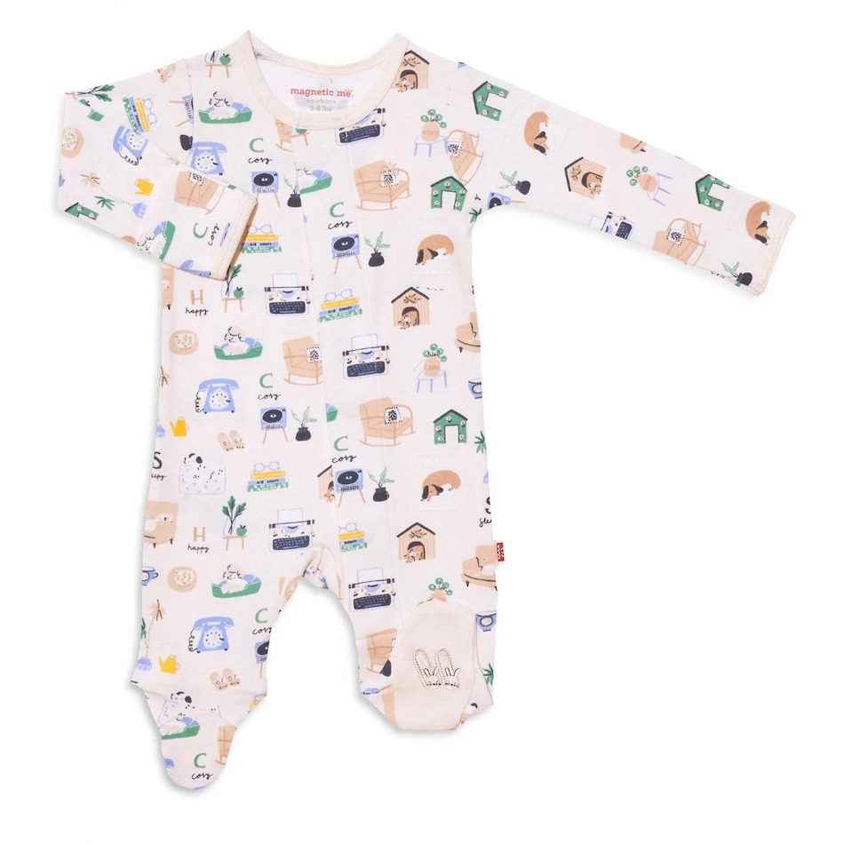 Magnetic Me cozy days organic cotton magnetic footie - 3-6 Month