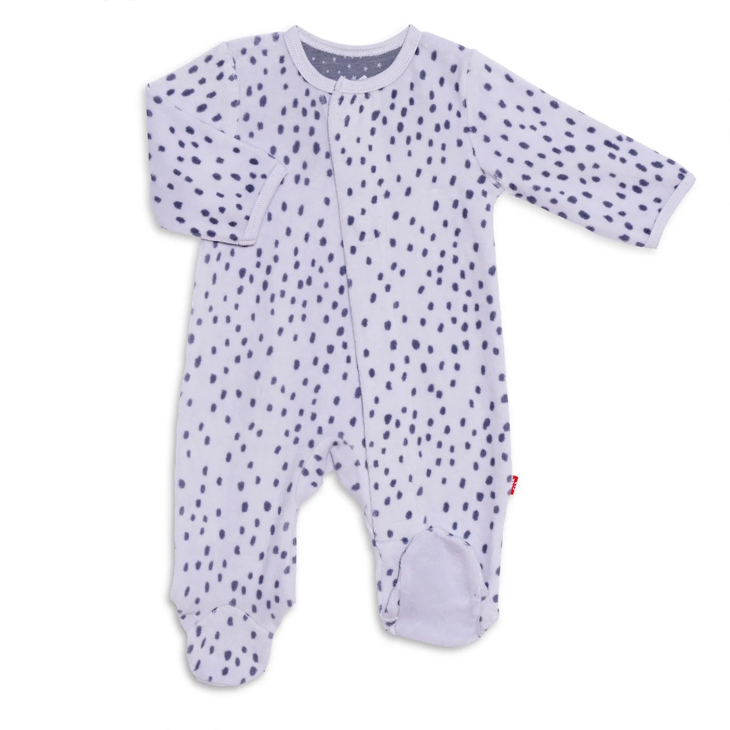 Magnetic Me painted dots velour magnetic footie - 12-18 Months