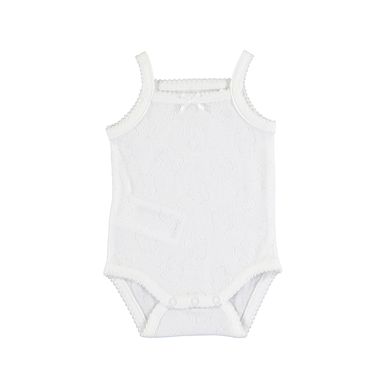 Mayoral Basic Bodysuit with Straps - White - 6-9 Months
