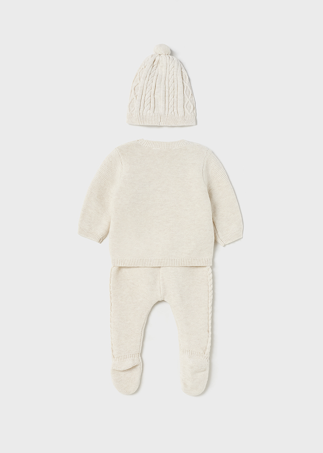 Mayoral Cream Knitted leg warmer with Hat - 2-4 Months
